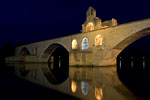 Avignon - Saint-Bénézet bridge and nightly reflection