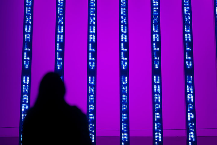 Tate Modern - Jenny Holzer - Blue Purple Tilt (sexually unappealing) - UK/England - London - April 2012 - England